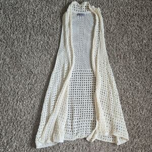 JANA Cream Open-Knit Vest Cardigan Womens Medium
